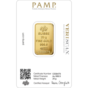 PAMP 20g Gold Bar - Lady Fortuna