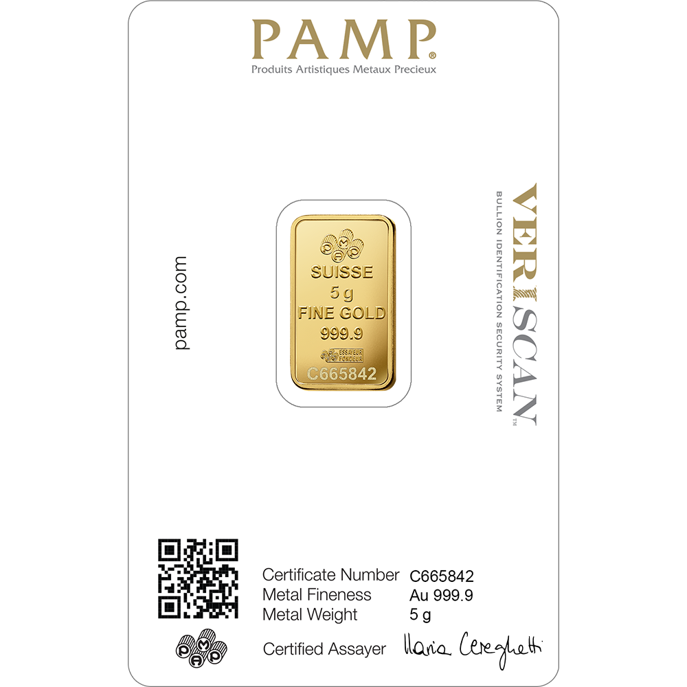 PAMP 5g Gold Bar - Lady Fortuna